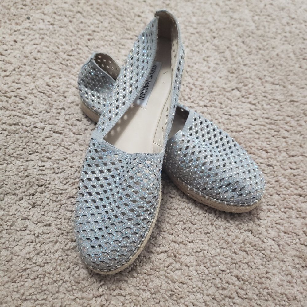 Steve Madden Slip on Perforated with Glitter Grey Shoes